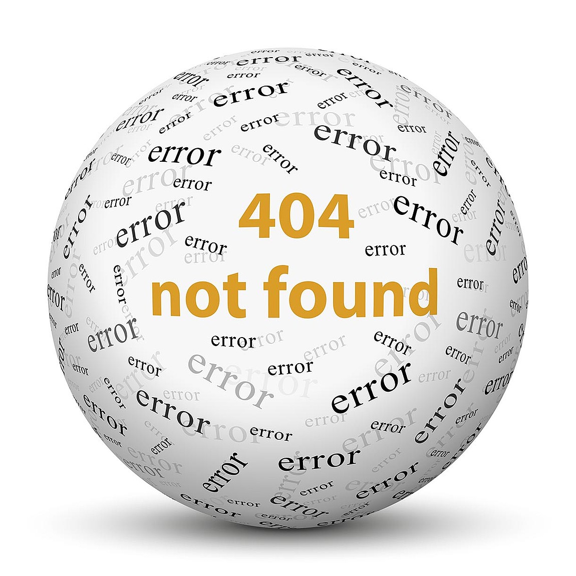 Kugel mit dem Satz: Seite nicht gefunden